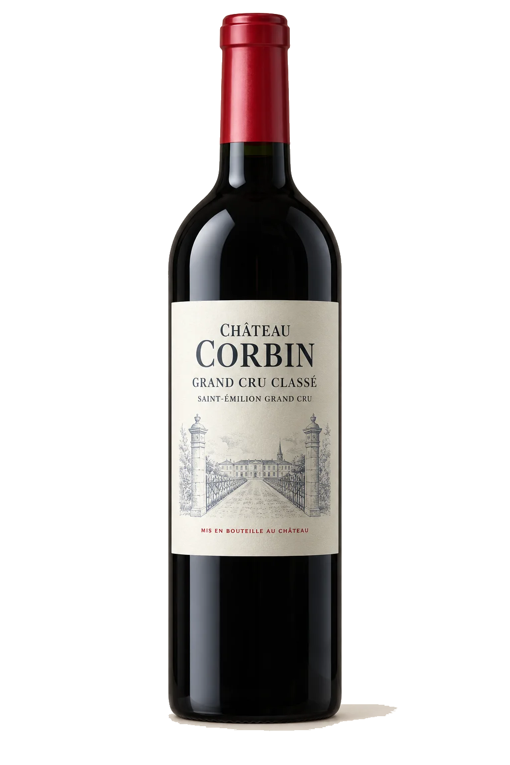 Representative Château Corbin bottle illustration