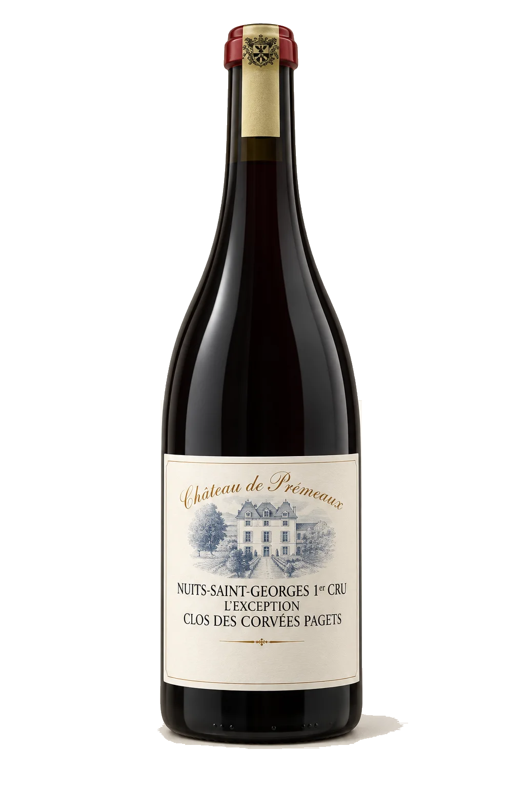 Representative Château de Prémeaux Nuits-Saint-Georges 1er Cru L’Exception Clos des Corvées Pagets bottle illustration