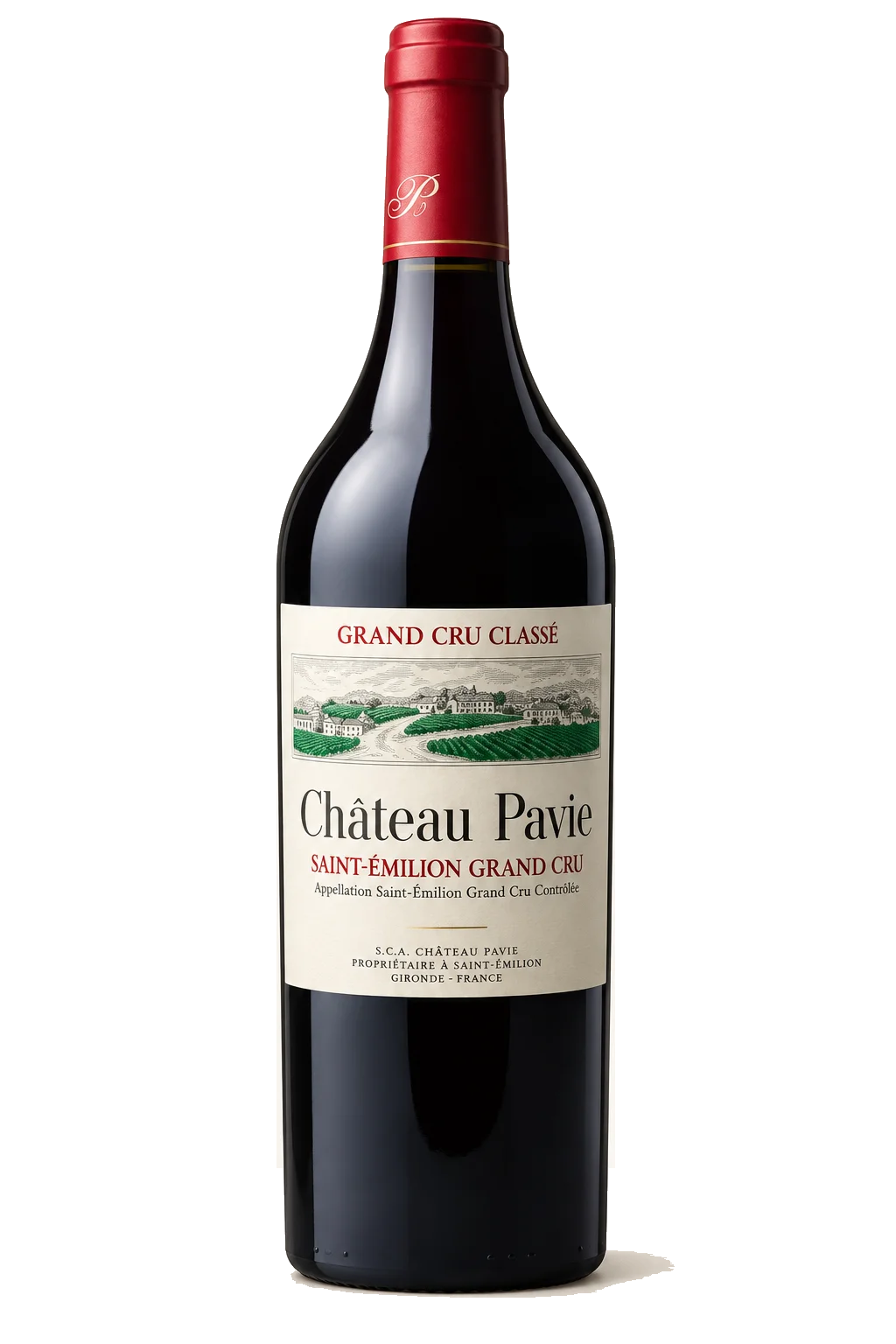 Representative Château Pavie bottle illustration