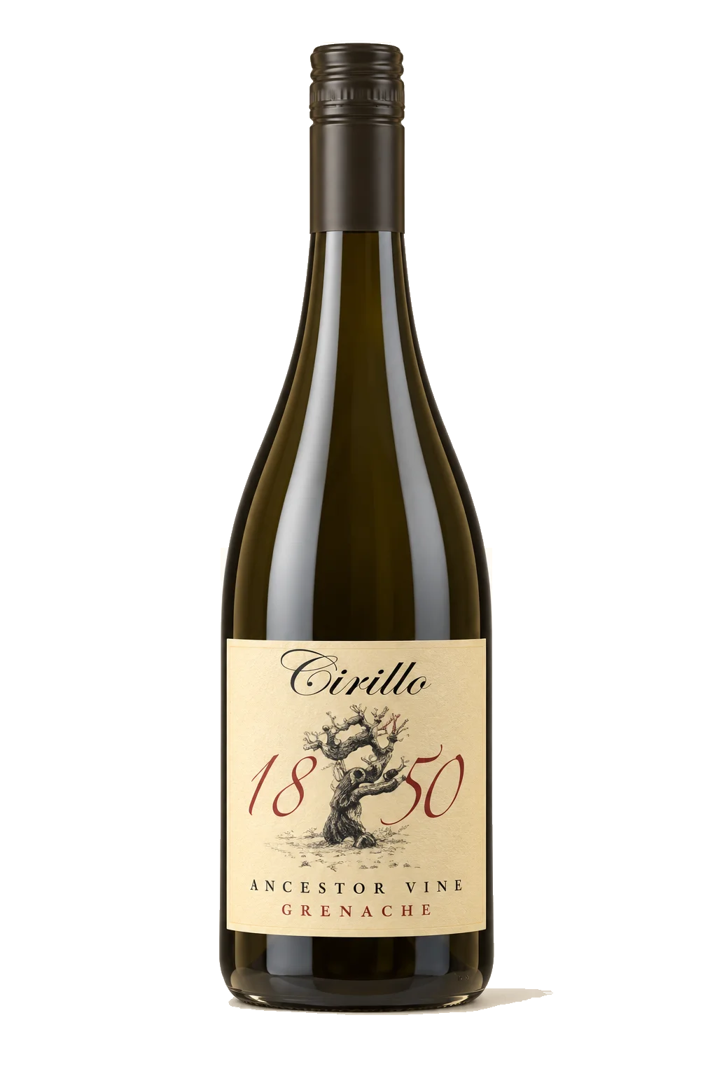 Representative Cirillo 1850 Ancestor Vine Grenache bottle illustration