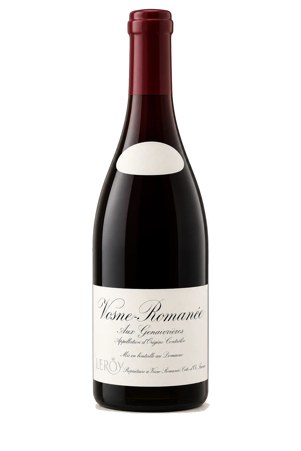Representative Domaine Leroy Vosne-Romanée Aux Genaivrières bottle illustration