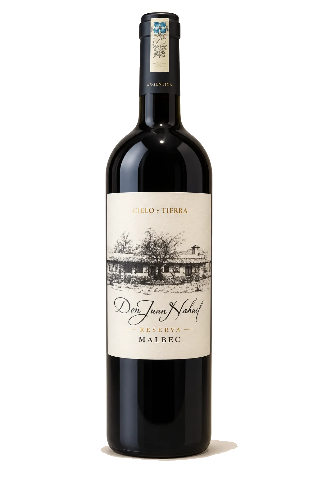 Representative Don Juan Nahuel Reserva Malbec bottle illustration