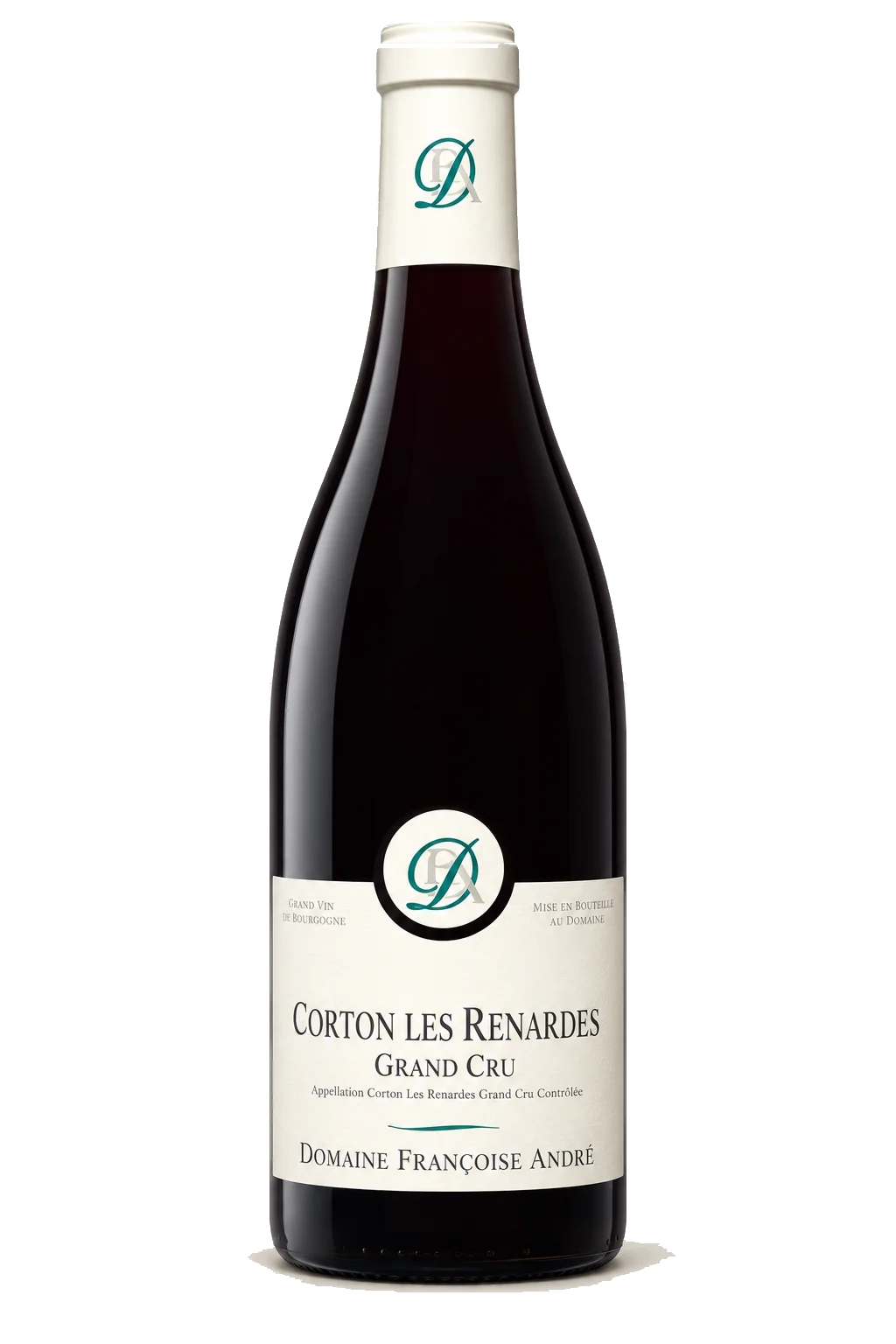 Representative Françoise André Corton Les Renardes Grand Cru bottle illustration