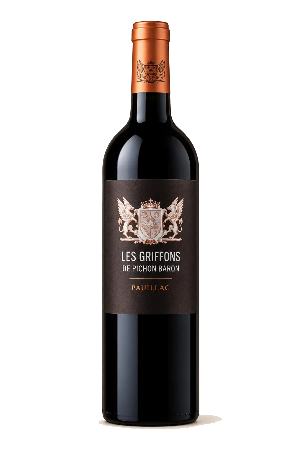 Representative Les Griffons de Pichon Baron bottle illustration