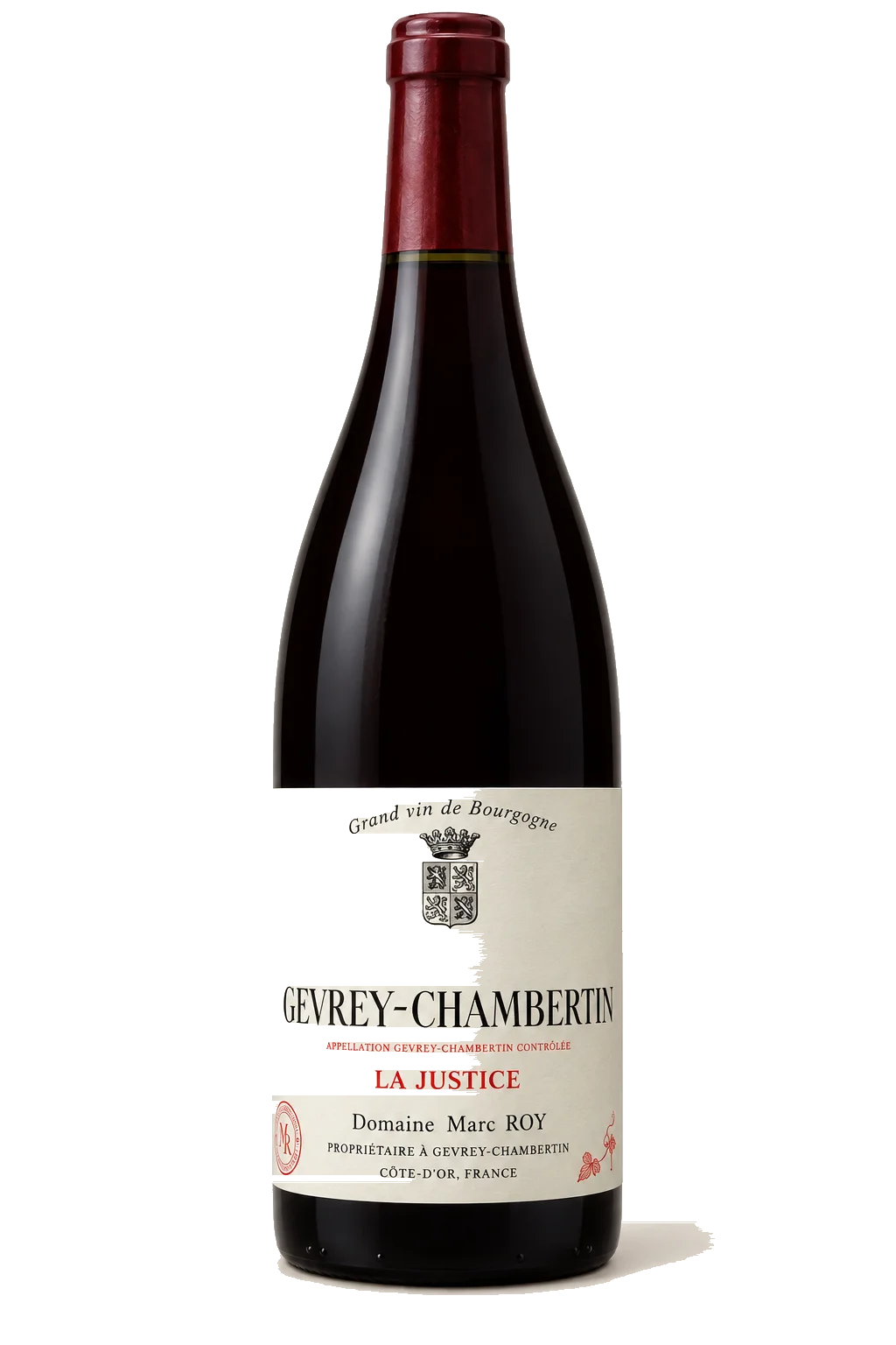 Representative Marc Roy Gevrey-Chambertin La Justice bottle illustration