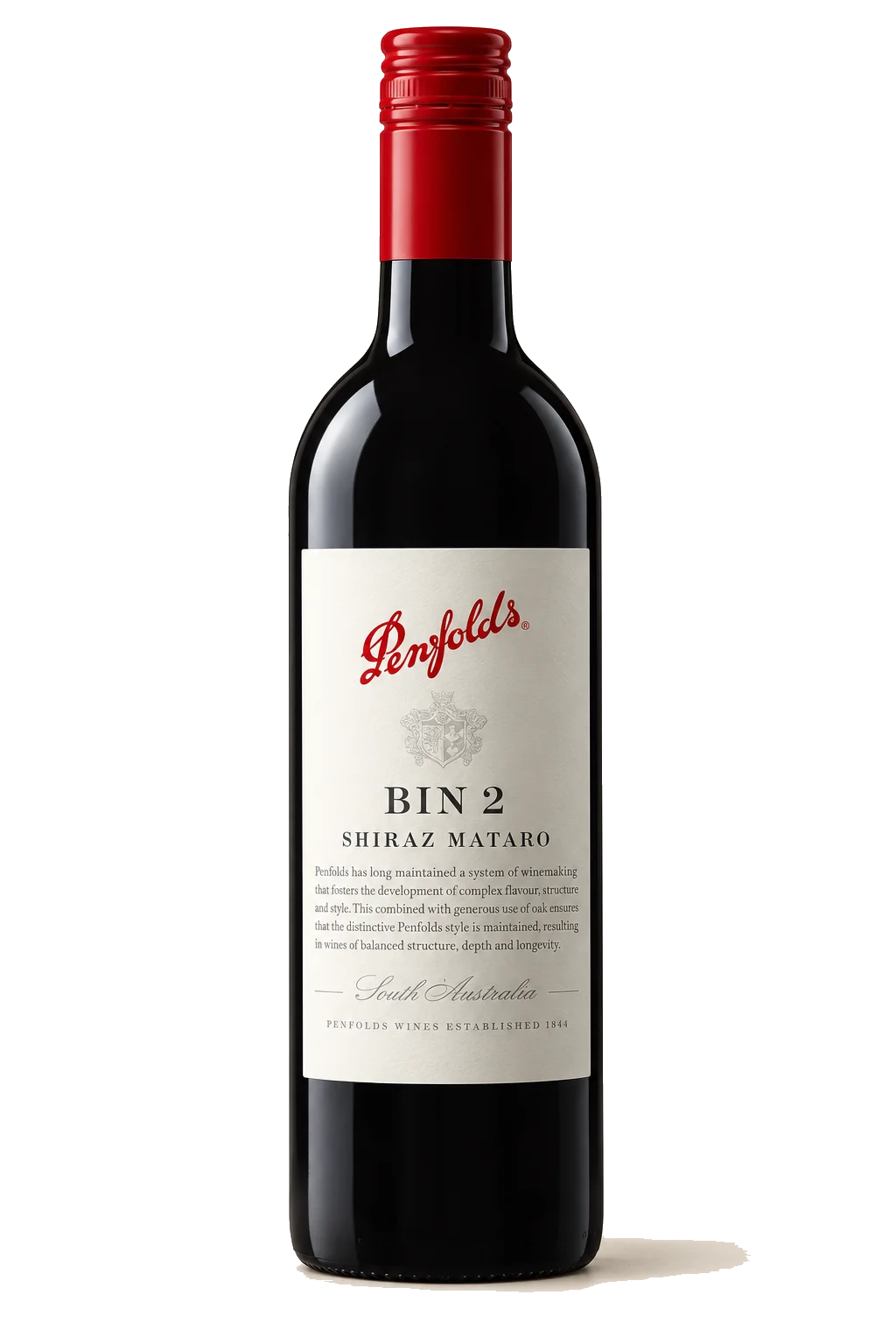 Representative Penfolds Bin 2 Shiraz Mataro bottle illustration