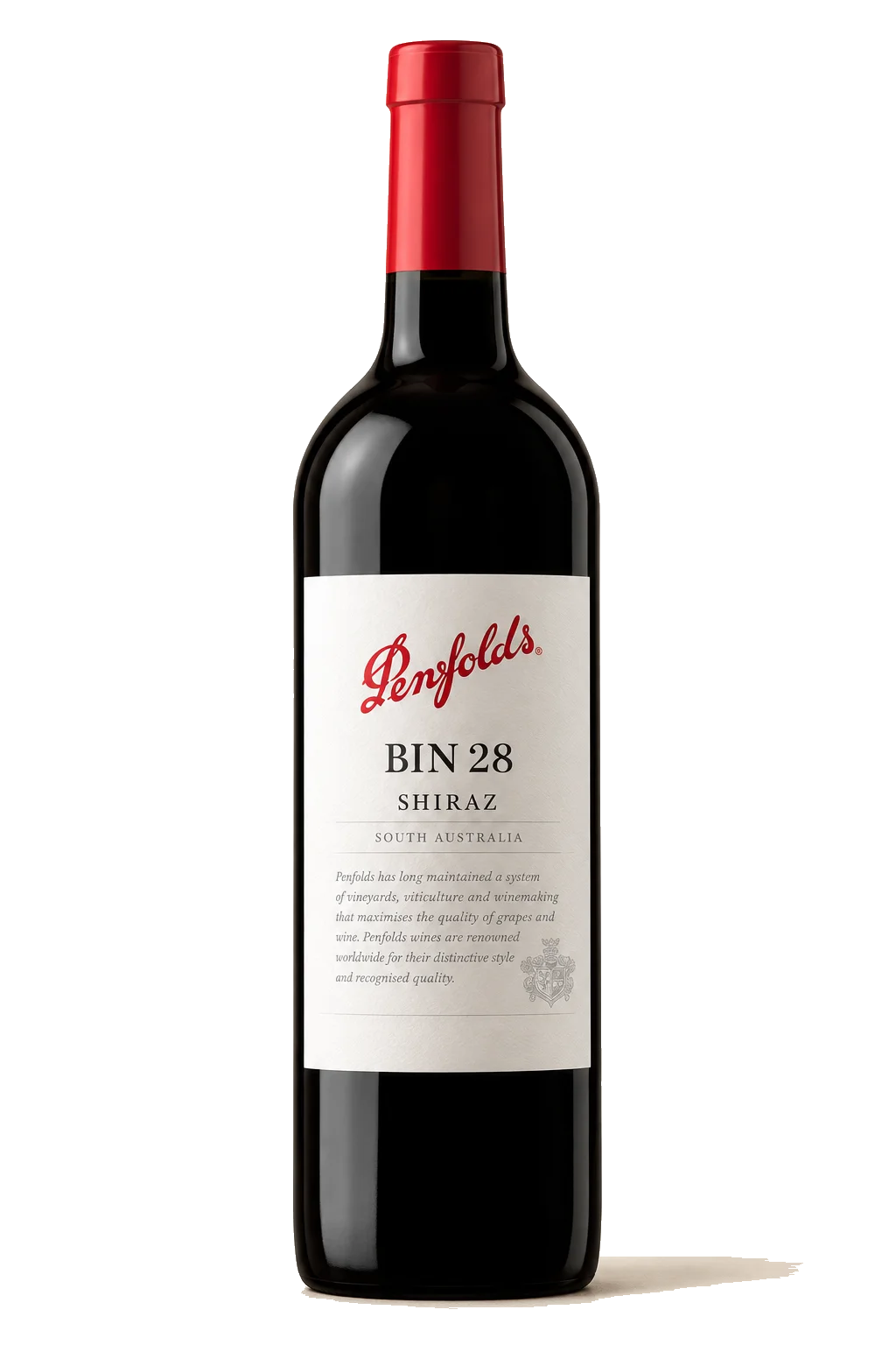 Representative Penfolds Bin 28 Shiraz bottle illustration