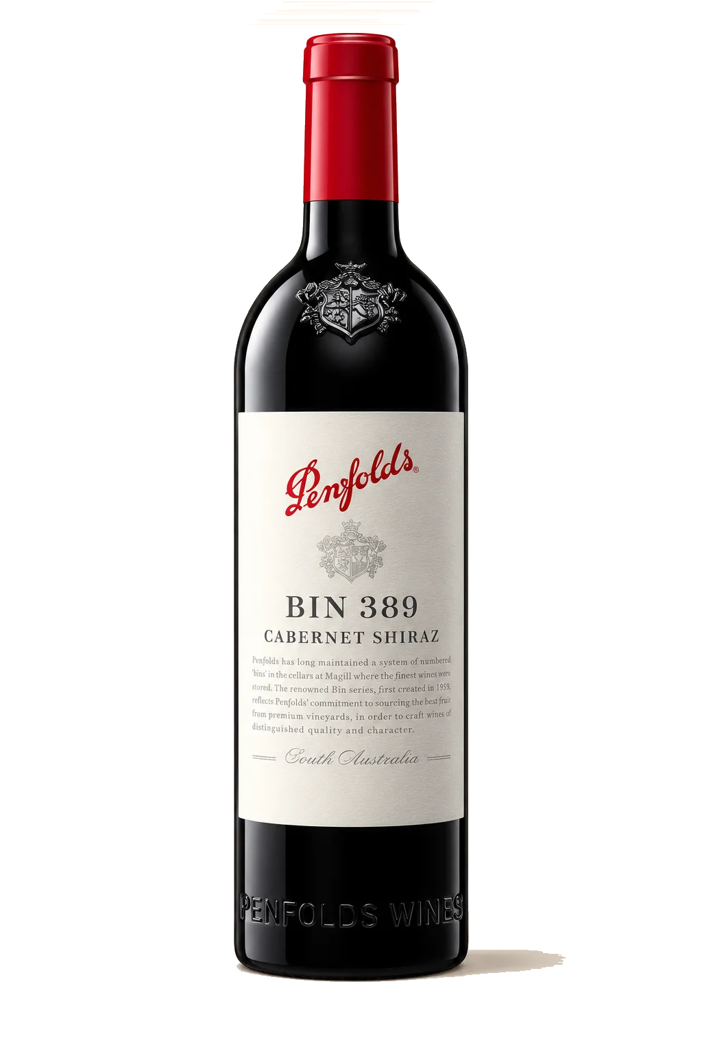 Representative Penfolds Bin 389 Cabernet Shiraz bottle illustration
