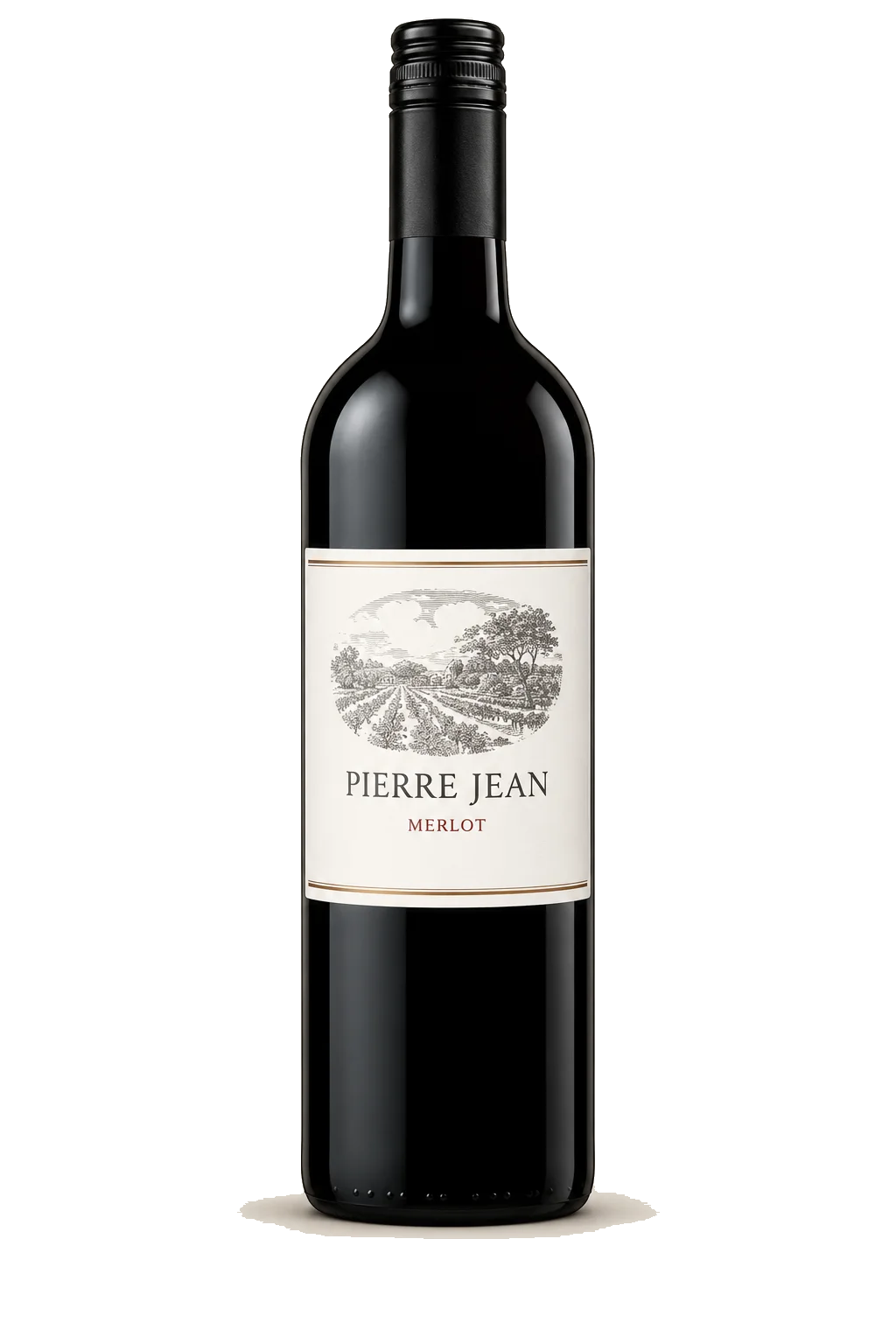 Representative Pierre Jean Merlot bottle illustration