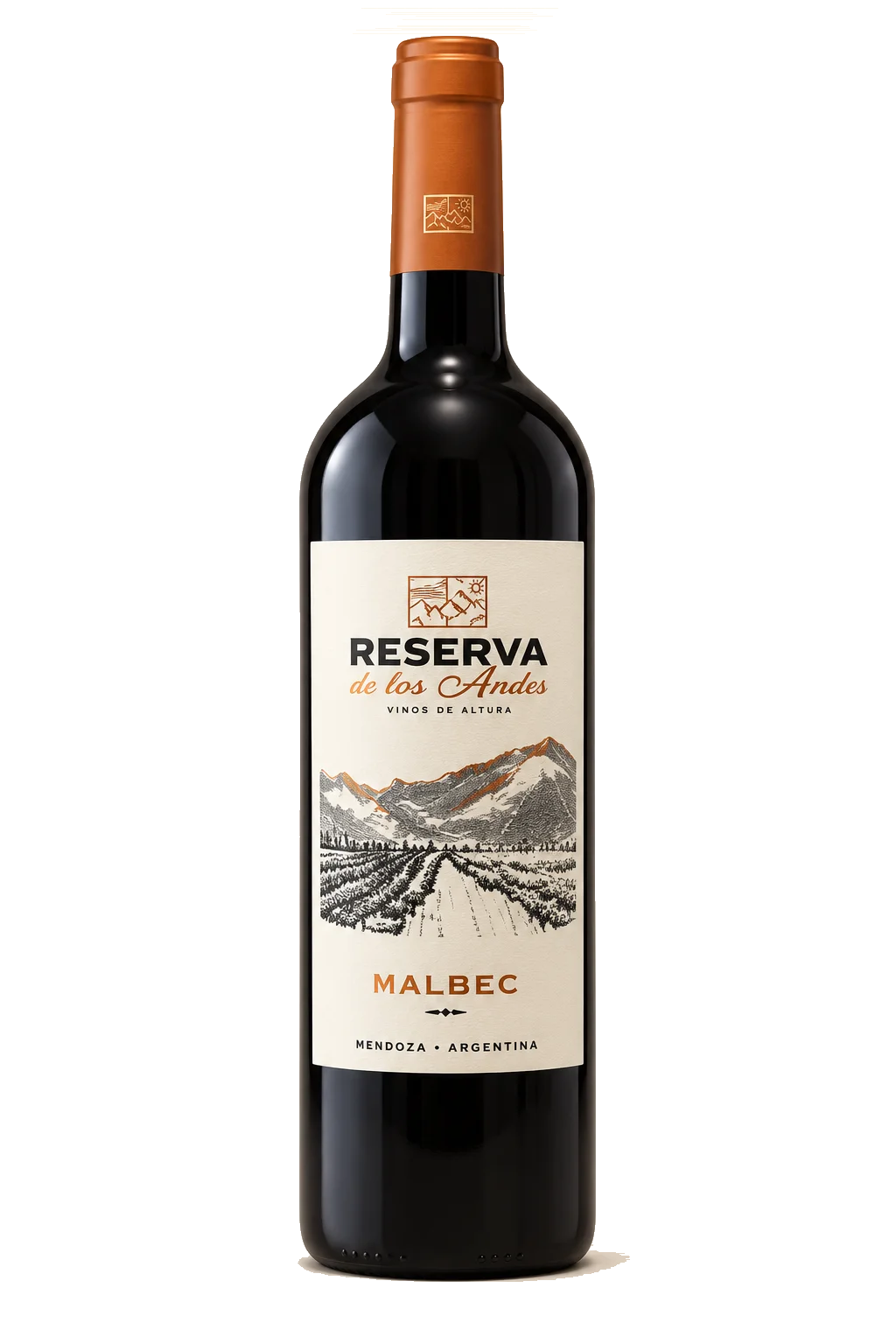 Representative Reserva de los Andes Malbec bottle illustration