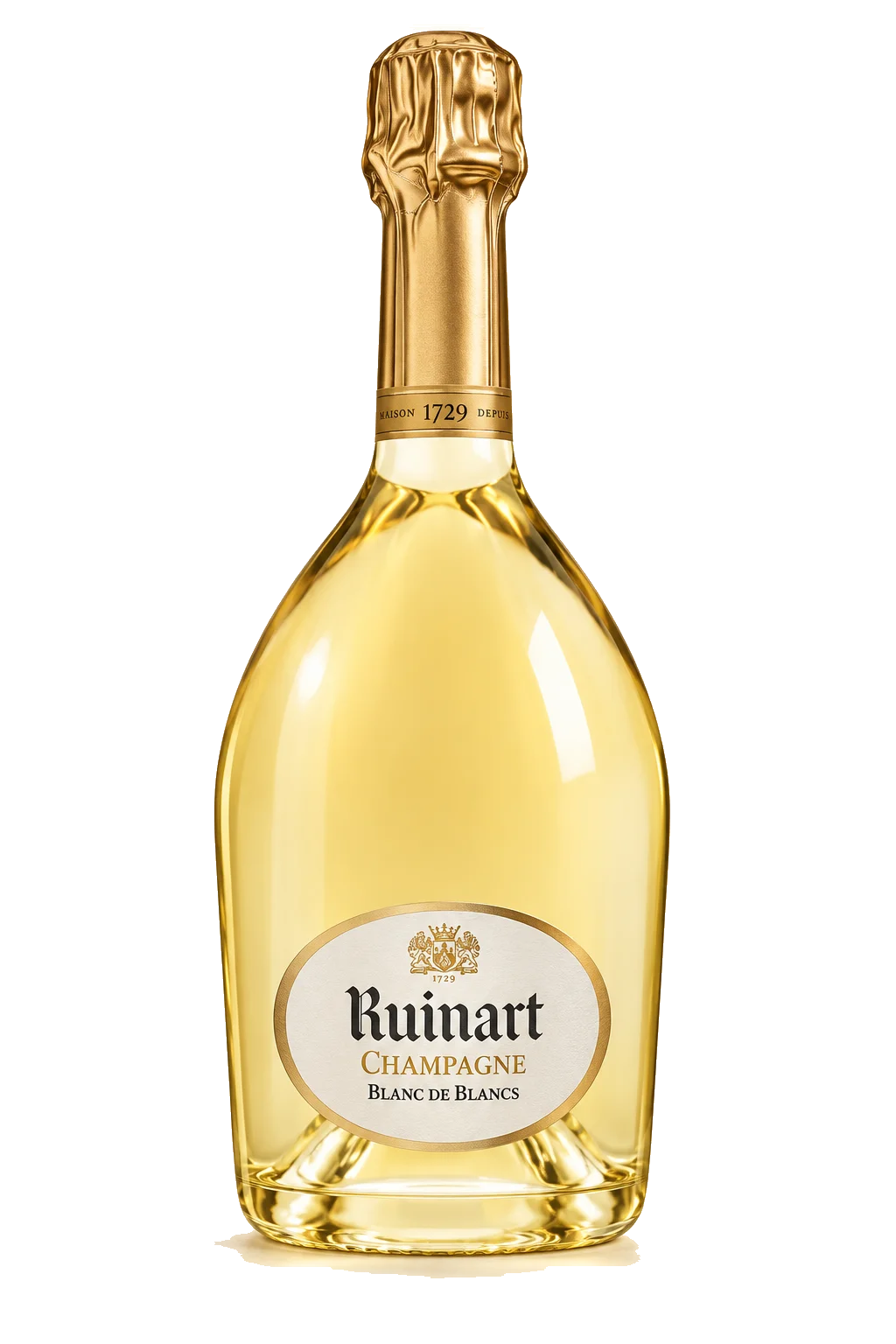 Representative Ruinart Blanc de Blancs bottle illustration
