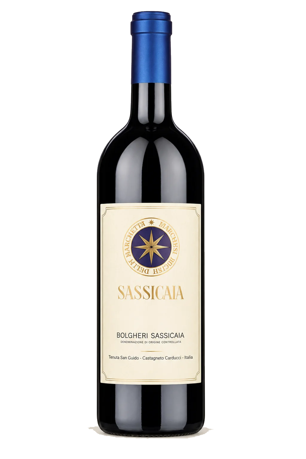 Representative Tenuta San Guido Sassicaia bottle illustration